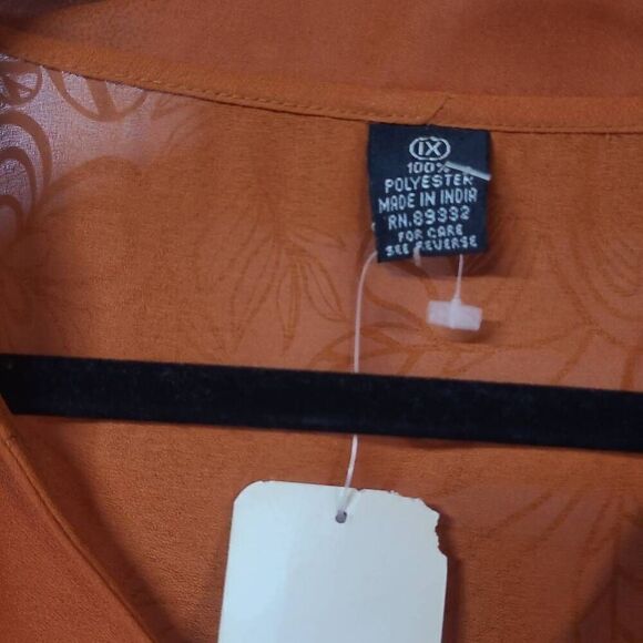 Ombré kaftan Indian plus size 1X long shirt TUNIC dress NWT ORANGE brown - Picture 8 of 9